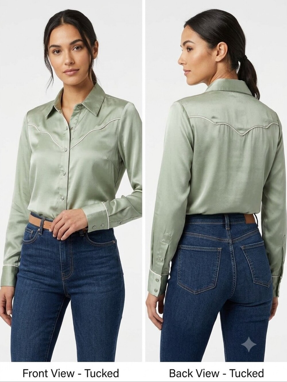 Rock & Roll Denim Women's Satin Western Snap Shirt – NWT Size Medium